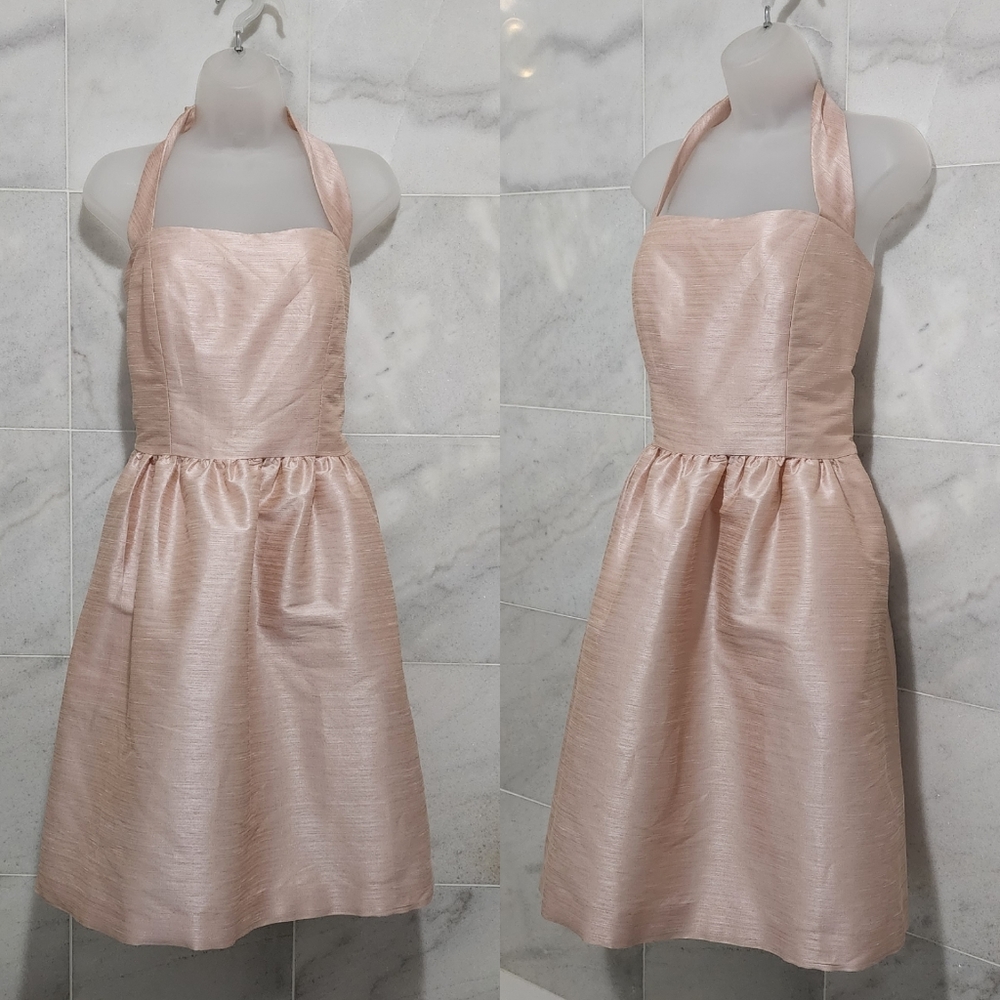 Alfred Sung Pearl Pink Halter Dress Fit and Flare 12